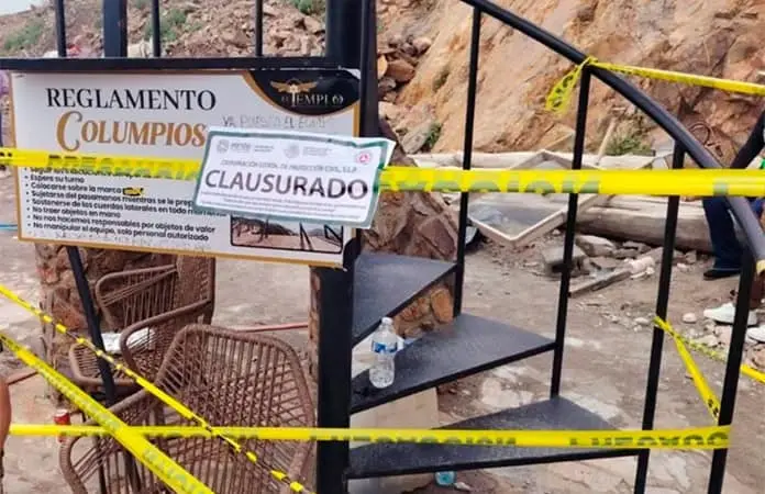 Clausura Protección Civil Estatal la tirolesa