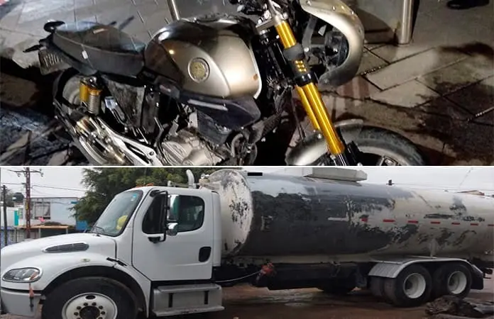 Recuperan moto y pipa robados