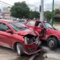 Un lesionado y fuertes daños en accidente vial