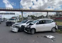 Choque m&uacute;ltiple en bulevar San Luis deja cuantiosos da&ntilde;os