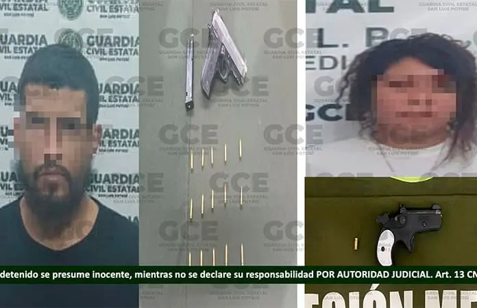 Detienen a 2 personas con armas de fuego