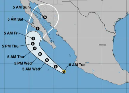 Depresión tropical Doce-E se convierte en tormenta Lorena