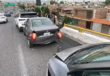 Un lesionado, en carambola sobre carretera a Rioverde Un lesionado, en carambola sobre carretera a Rioverde