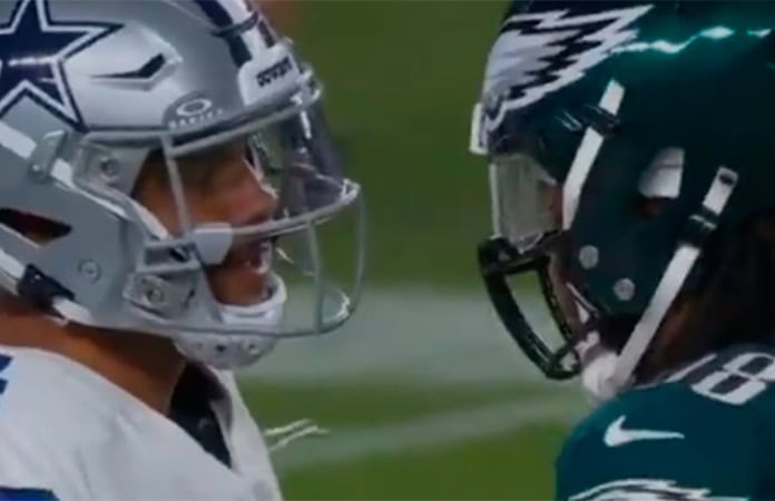 Jalen Carter sancionado por escupir a Dak Prescott