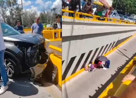 Joven es lanzada a desnivel en la glorieta Bocanegra