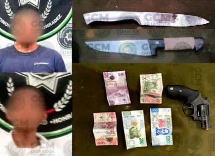 Con armas prohibidas, arrestan a malvivientes