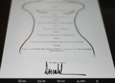 Revelan carta sexual a Jeffrey Epstein presuntamente firmada por Trump