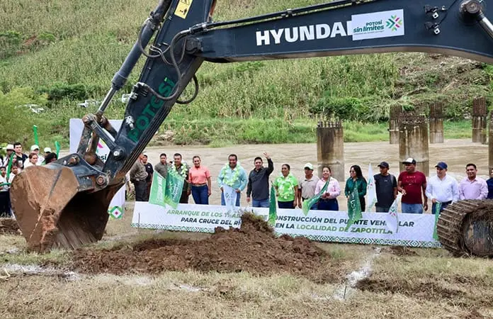 Gallardo construye obras sin límites en la Huasteca Sur
