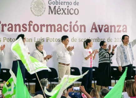 Video | Guerra de porras entre morenistas y verdes en visita de Sheinbaum