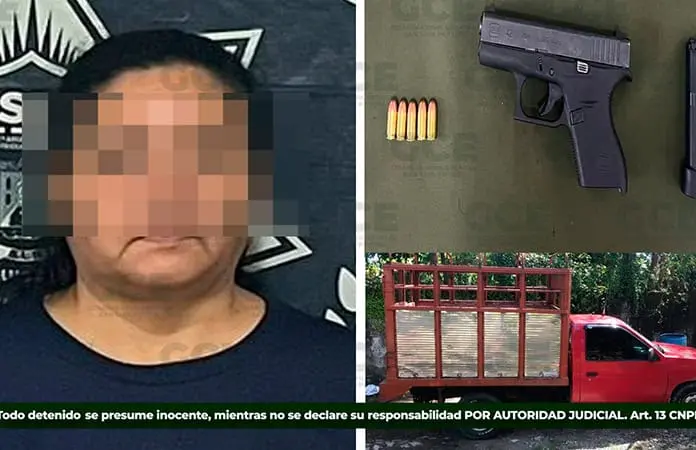 Detienen a mujer armada con una pistola en Tanquián