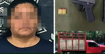 Detienen a mujer armada con una pistola en Tanquián