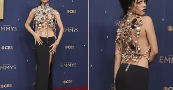 Jenna Ortega deslumbra en los Emmy 2025 con un top atrevido y lleno de pedrería