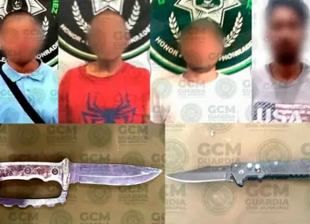 Con armas blancas apresan a vándalos