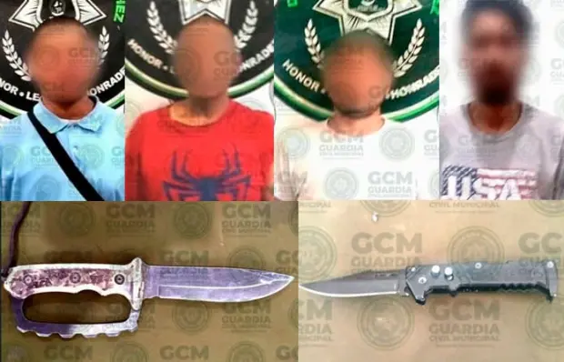 Con armas blancas apresan a vándalos