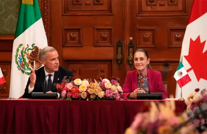 Sheinbaum y Mark Carney firman acuerdo para impulsar la competitividad entre Canadá y México