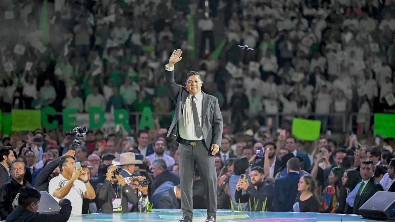 Gallardo durante su cuarto informe