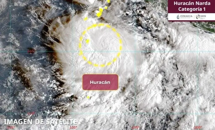 Narda se intensifica a huracán categoría 1