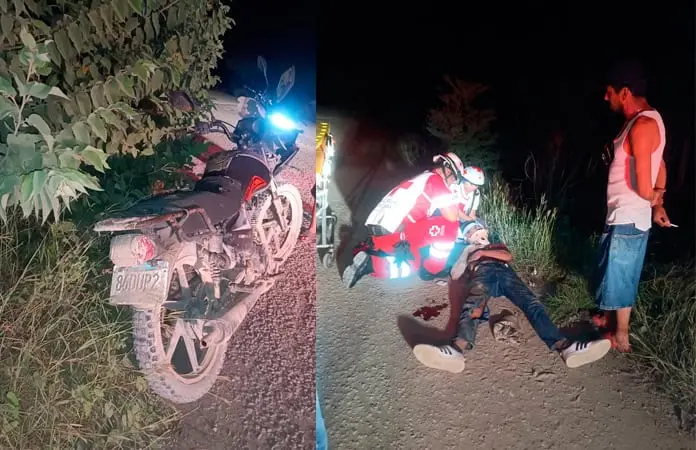 Grave, motociclista tras caer de moto