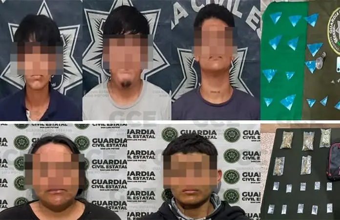 Detienen a cinco vendedores de droga