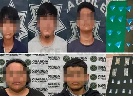 Detienen a cinco vendedores de droga