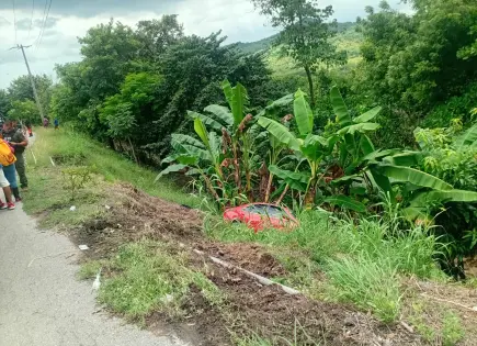 Auto termina entre árboles tras accidente en Tanlajás