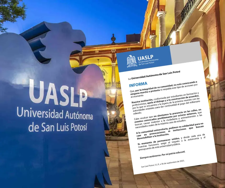 Niega UASLP convocatoria a marchas y pide evitar provocaciones