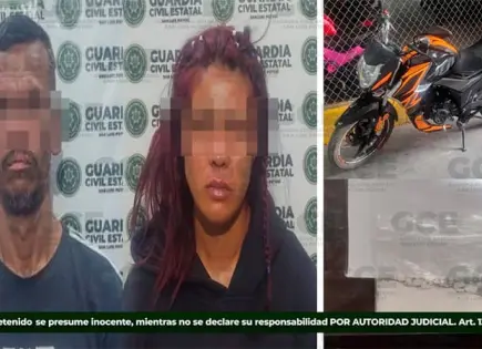 Capturan a pareja dedicada al robo de motocicletas