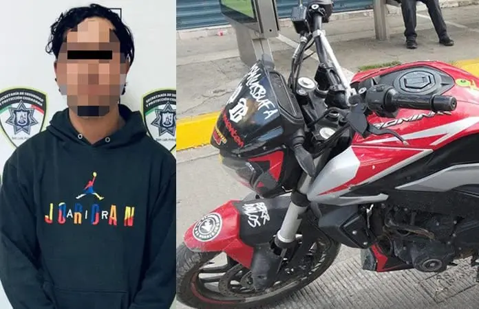 Motociclista traía unidad con reporte de robo