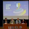 Joaquín Cosío y Luis Estrada en el Festival de Cine UASLP 