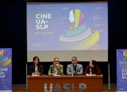 Joaquín Cosío y Luis Estrada en el Festival de Cine UASLP 