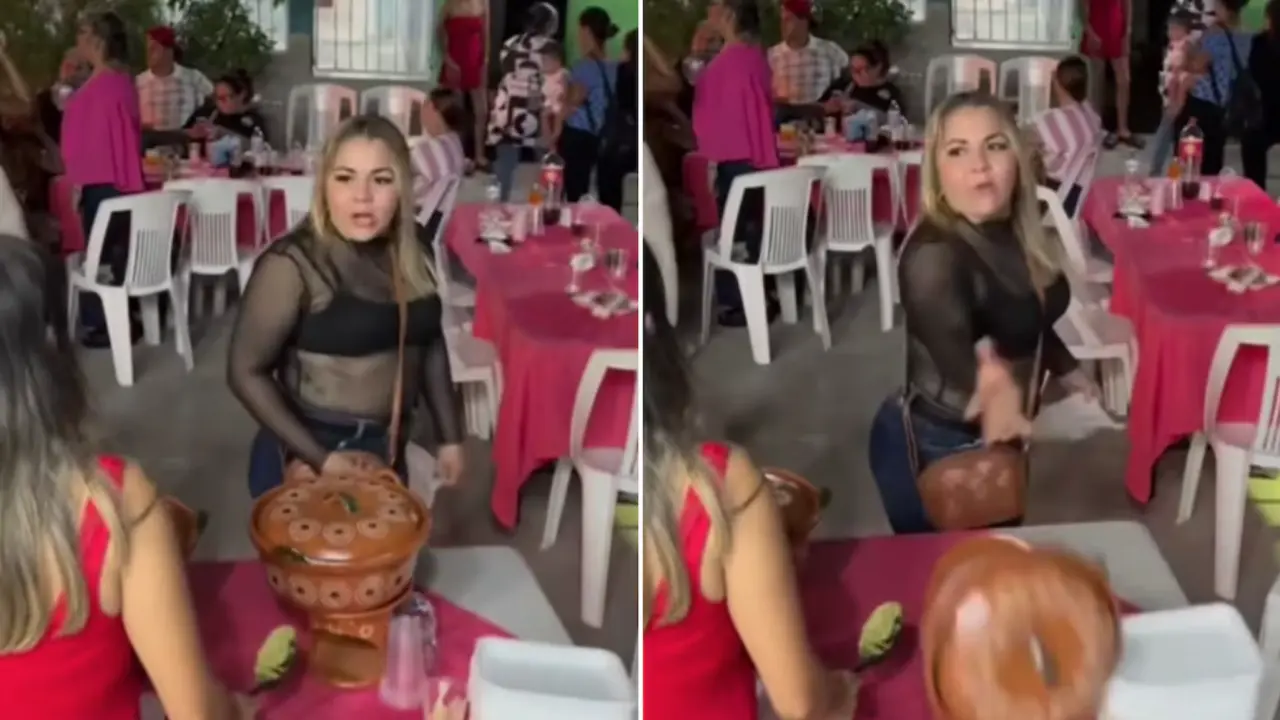 Mujer lanza cazuela con comida en Mazatlán; la apodan Lady hambreada
