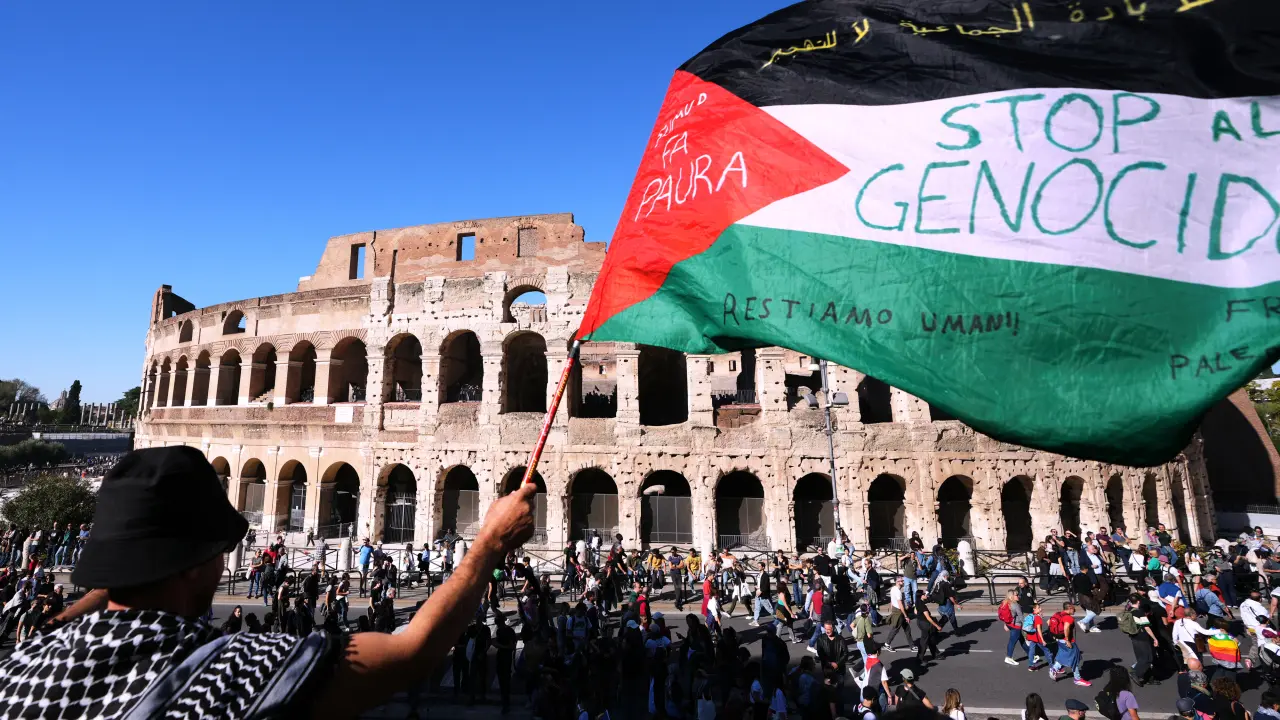 Protestas masivas en Roma contra campaña militar en Gaza