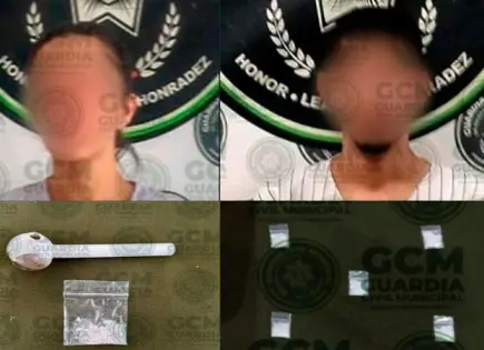 Con cristal, arrestan a un hombre y una mujer