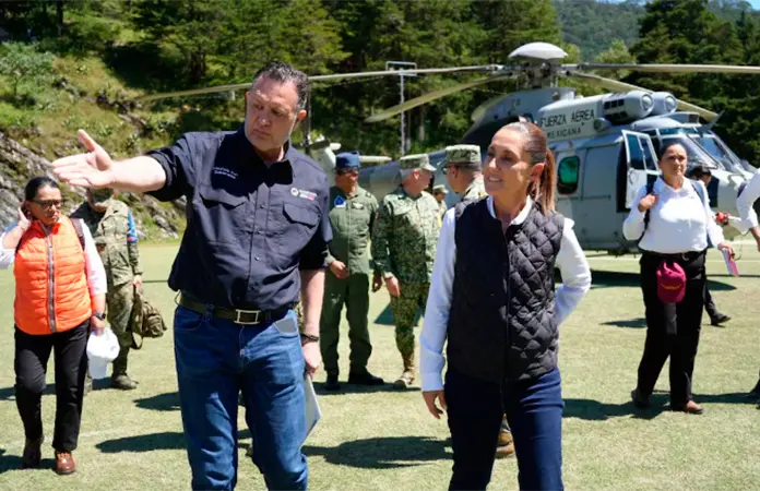 Claudia Sheinbaum Pardo recorre zonas afectadas por lluvias en Querétaro