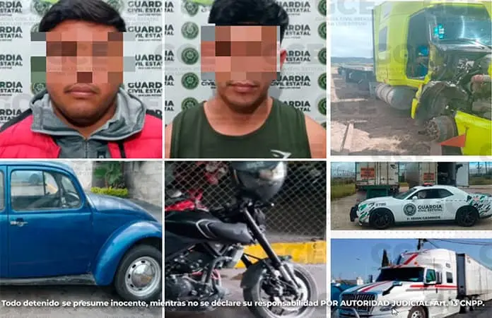 Recuperan nueve unidades robadas, hay dos detenidos