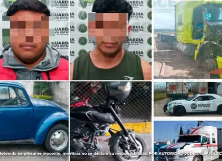 Recuperan nueve unidades robadas, hay dos detenidos