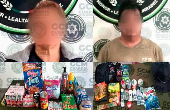 Sorprenden a dos farderos en Bodega Aurrerá