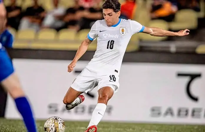 Sanabria marcó su 1er. gol con Uruguay