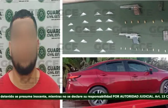 Detienen a dos jóvenes que traían armas y droga