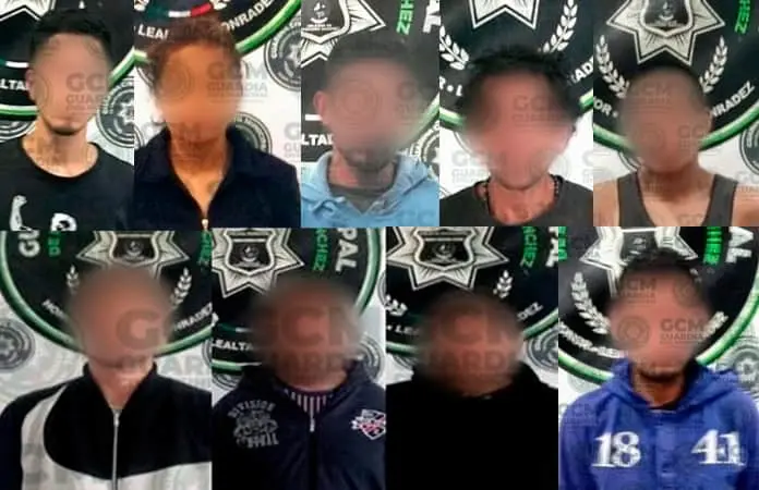 Con cristal, apresan a nueve personas