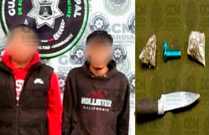 Con “mota”y un cuchillo, arrestan a vándalos