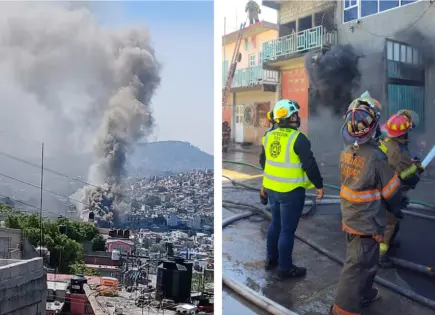 Autoridades evacuan a 550 personas por incendio en bodega de colchones