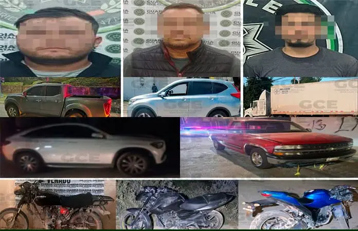 Capturan a 3 sujetos por robo de vehículos