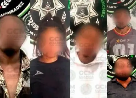 Con cristal, sorprenden a cinco malvivientes