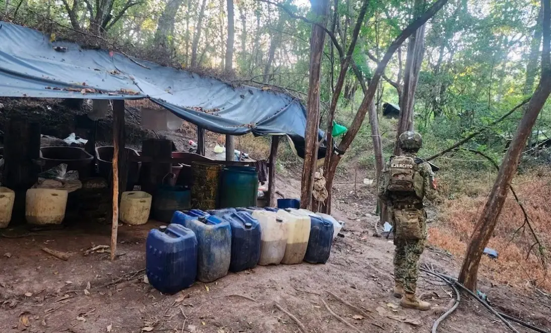 Ejército desmantela laboratorio y campamento del narco en Sinaloa