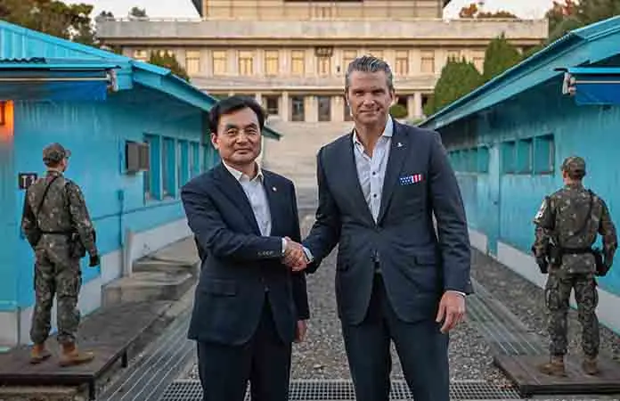 Pete Hegseth visita la frontera intercoreana