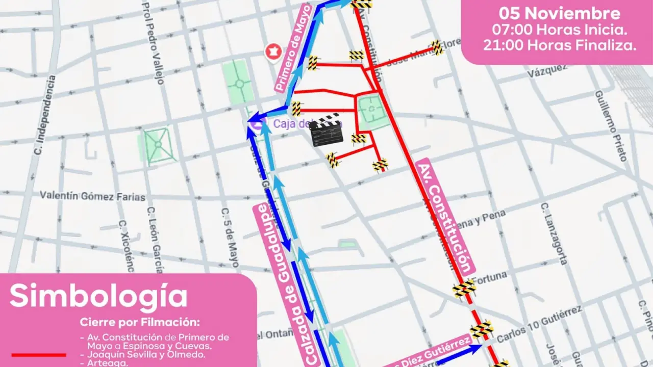 Cierran vialidades del centro por filmación