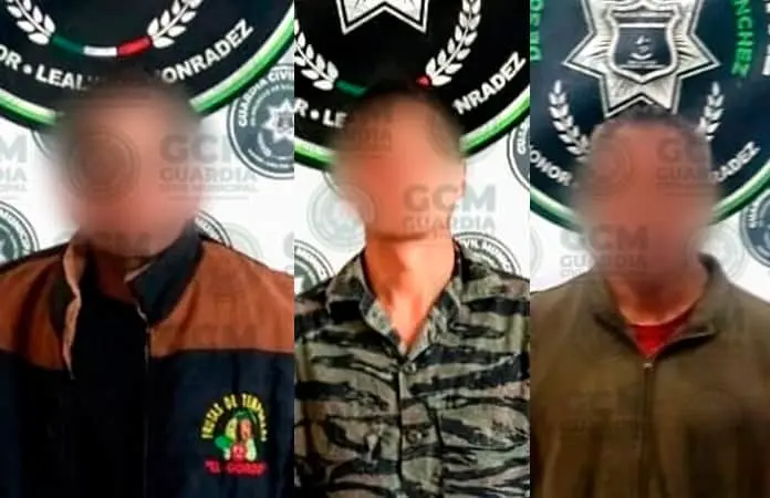 Con armas prohibidas, arrestan a tres