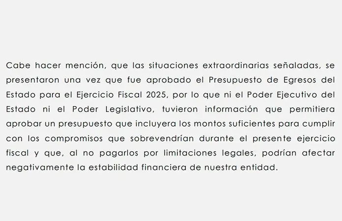 Traba impide a Sefin pagar "imprevistos"