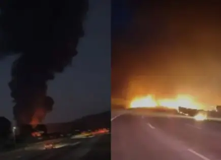 Incendio de pipa en autopista México-Puebla provoca cierre de vialidad